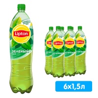 Холодный чай Lipton / Липтон Зеленый 1.5 литра, пэт, 6 шт. в уп.