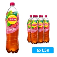 Холодный Чай Lipton / Липтон Малина 1,5 литра, пэт, 6 шт. в уп.