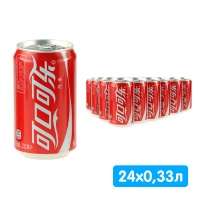 Coca-cola / Кока Кола импорт 0.33 литра, ж/б, 24 шт. в уп.