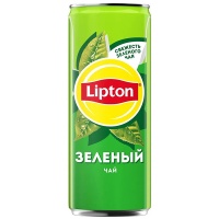 Холодный Чай Lipton / Липтон Зеленый 0.25 литра, ж/б, 12 шт. в уп.