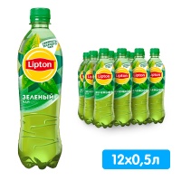 Холодный Чай Lipton / Липтон Зеленый 0.5 литра, пэт, 12 шт. в уп.