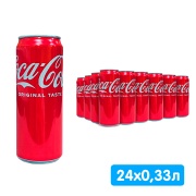 Coca-cola / Кока Кола импорт 0.33 литра, ж/б, 24 шт. в уп.