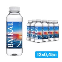 Глубинная байкальская вода Baikal430 0.45 литра, без газа, пэт, 12 шт. в уп.