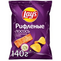 Чипсы Lays рифленые Лосось в сливочном соусе 140 гр