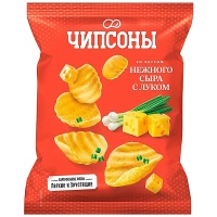 Чипсы Чипсоны со вкусом нежного сыра с луком 40 гр