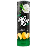 Чипсы Big Bon сметана и зеленый лук тубус 130 гр