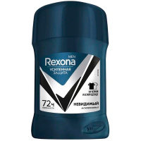 Дезодорант стик Rexona Men невидимый на черной и белой одежде мужской 50 мл