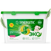 Гель-капсулы для стирки Synergetic Color для цветного белья 12 шт