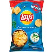 Чипсы Lays Сметана и зелень 225 гр