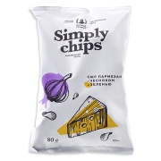 Чипсы Petrus Primus Simply Chips Сыр пармезан с чесноком и зеленью 80 гр